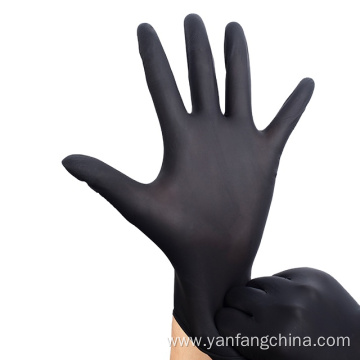 Chemo Resistant Protective Black Powder Free Nitrile Gloves